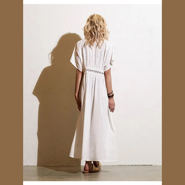 Beachwear vit kimono klänning
