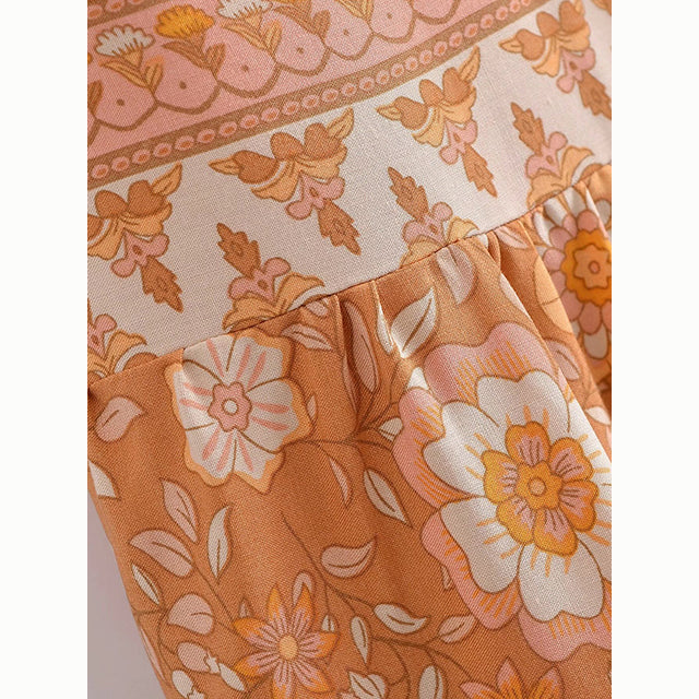 Boho Chic Blus med Knäppning