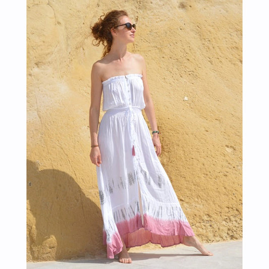 Bohemisk off shoulder Klänning – Tie Dye | Viskos